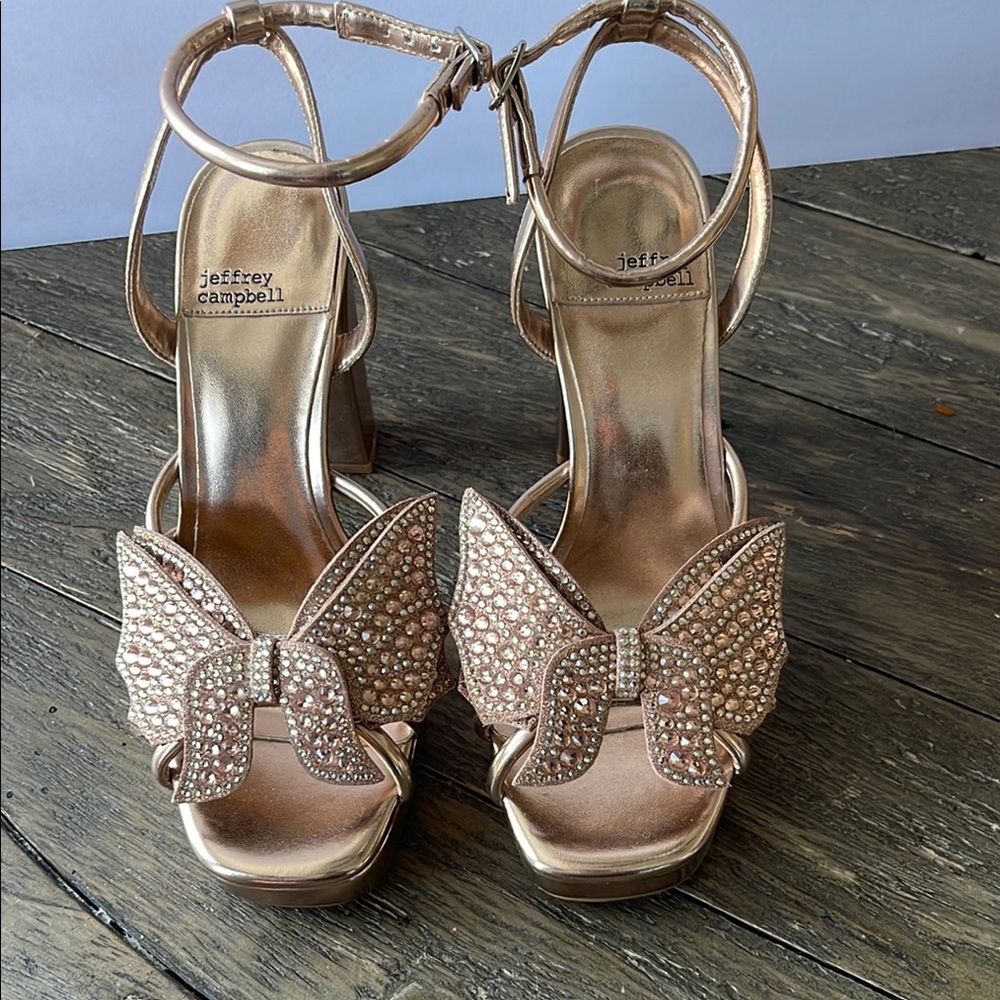 Jeffrey Campbell Gold Butterfly Embellished Heels